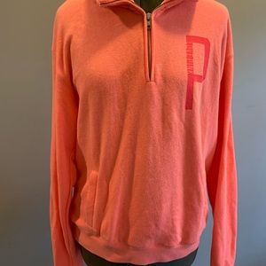 Victoria’s Secret PINK neon coral quarter zip sweatshirt